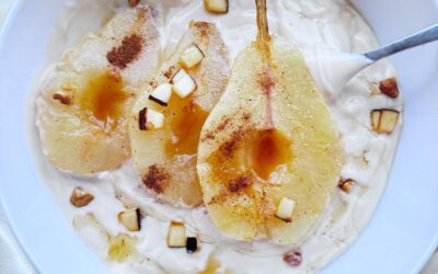Poached Pear with Yogurt